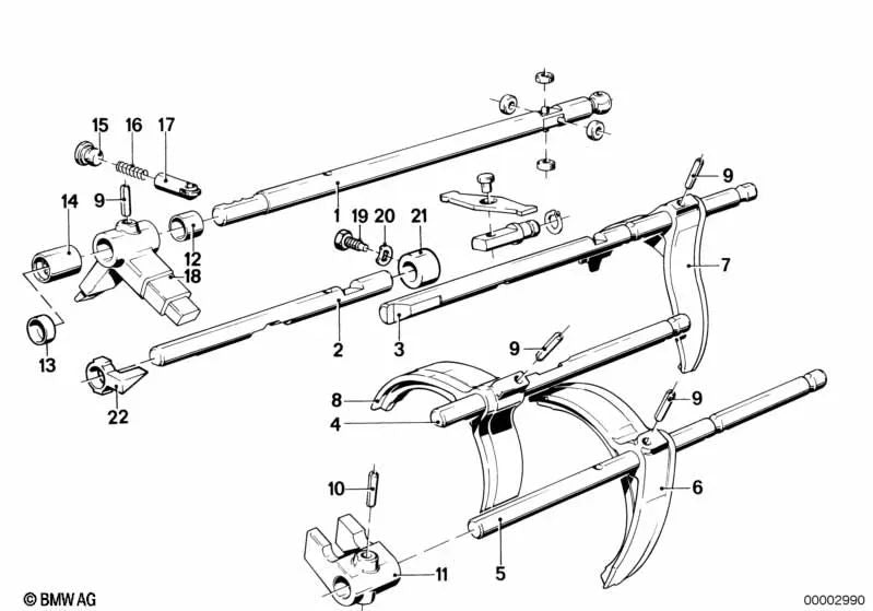 Lagerbuchse para BMW E21, E30, E12, E28, E24, E23 (OEM 23117510946). Original BMW.