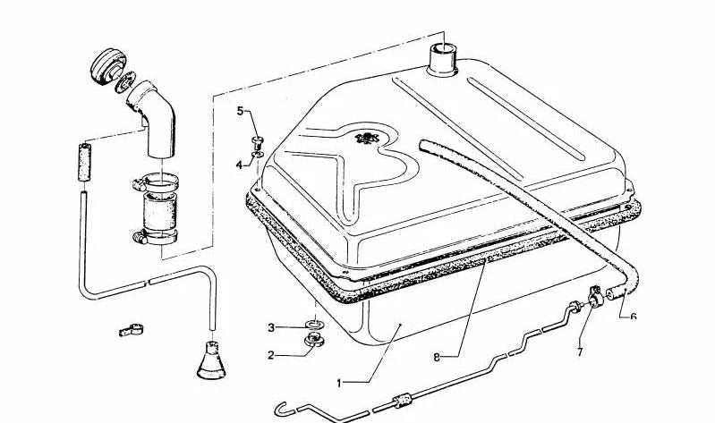 Depósito de combustible OEM 16111110672 para BMW E30. Original BMW.