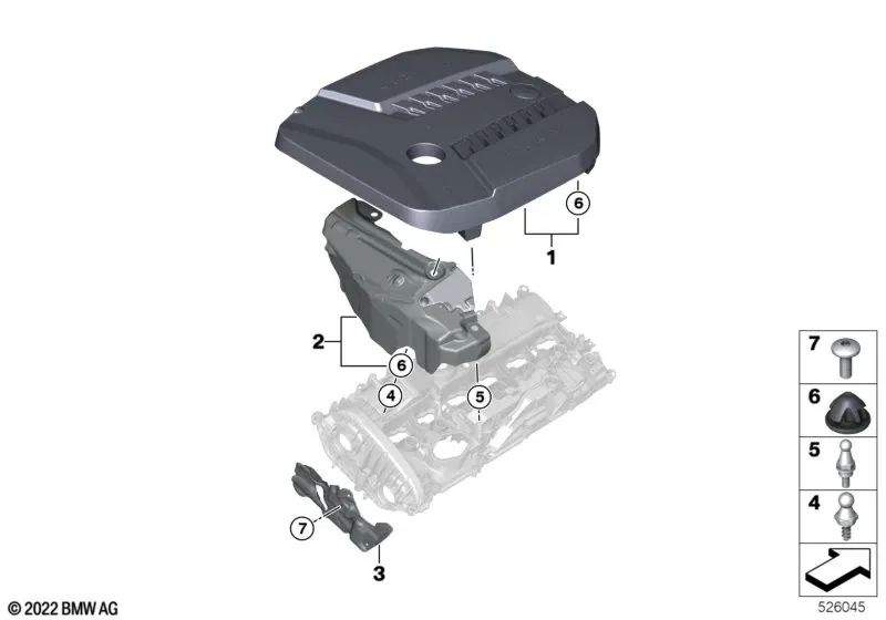 Cubierta acústica trasera para BMW Serie 2 G42, Serie 3 G20, G21, G28, Serie 4 G22, G23, G26, Serie 5 G30, G31, G38, Serie 6 G32, Serie 7 G11N, G12N, Serie 8 G14, G15, G16, X3 G01, G08, X4 G02, X5 G05, G18, X6 G06, X7 G07, Z4 G29 (OEM 11148666846). Origin