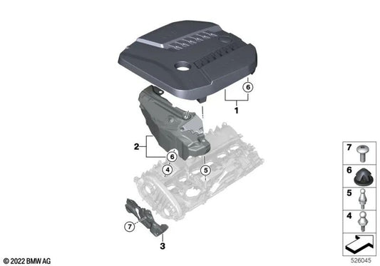 Cubierta acústica trasera para BMW Serie 2 G42, Serie 3 G20, G21, G28, Serie 4 G22, G23, G26, Serie 5 G30, G31, G38, Serie 6 G32, Serie 7 G11N, G12N, Serie 8 G14, G15, G16, X3 G01, G08, X4 G02, X5 G05, G18, X6 G06, X7 G07, Z4 G29 (OEM 11148666846). Origin