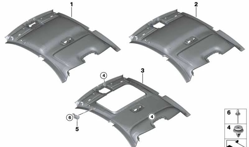 BMW Headliner with Sunroof OEM 51448063148 Fits F22, F87. Original BMW.