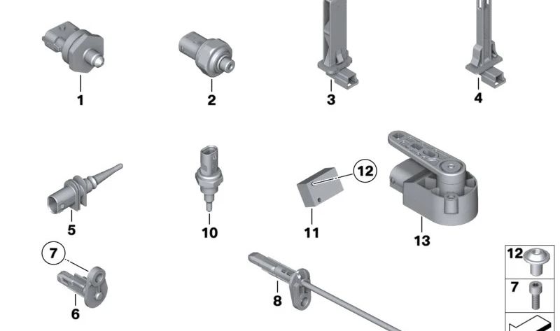 Sensor de temperatura para BMW Serie 1 F20, F21, F70, Serie 2 F22, F23, F87, G42, U06, Serie 3 F30, F31, F34, F35, F80, Serie 4 F32, F33, F36, F82, F83, G22, G23, G26, G82, G83, X1 U11, U12, X2 U10, X3 F97, G01, G08, X4 F98, G02, Z4 G29, MINI F65, F66, U2