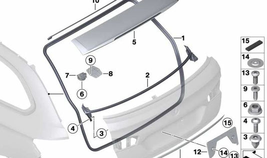 Cubierta del Tornillo para BMW Serie 5 F11, F11N (OEM 51317233857). Original BMW