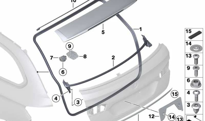 Portamatrículas para BMW E46, E90, E60, F07, F11 (OEM 51188253016). Original BMW