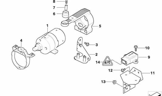 Rear support for pre-charge pump OEM 34511165162 for BMW E39, E52. Original BMW.