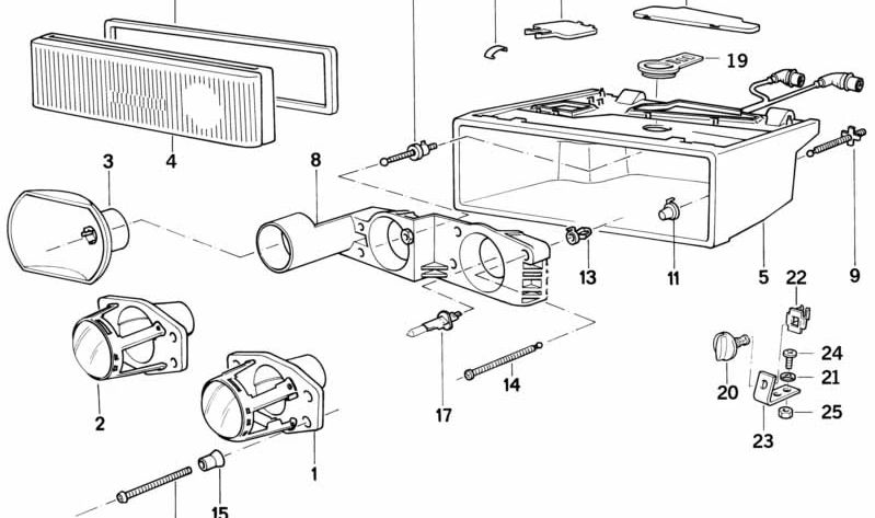 Carcasa derecha para BMW E31 (OEM 63128354552). Original BMW.