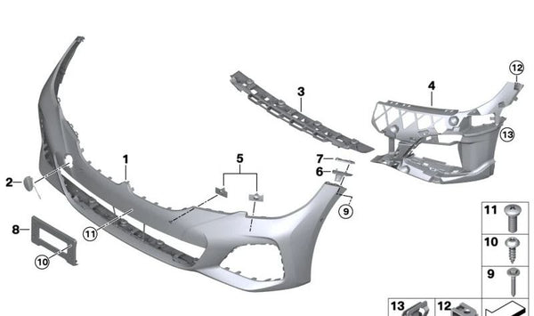 Soporte para sensor PDC/PMA delantero OEM 51119879746 para BMW G20, G21, G28. Original BMW.