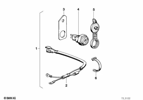 Tapón para BMW C1, C1N, R 248, E28 (OEM 61122303574). Original BMW