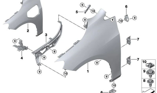 Refuerzo transversal pared lateral derecha para BMW Serie 2 U06 (OEM 41008737118). Original BMW