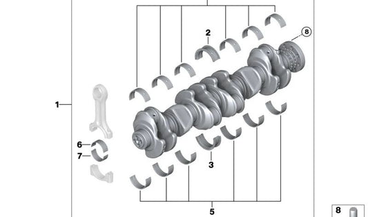 BMW -Lager 5 F10 -Serie, F11, 7 F01N -Serie, F02N, X5 E70N, F15, X6 E71, F16 (OEM 11248516961). Original BMW