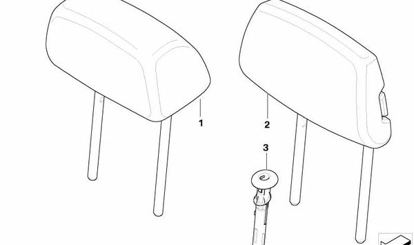 Reposacabezas de Cuero para BMW Serie 1 E81, E82, E87N Serie 3 E90, E90N (OEM 52207256585). Original BMW