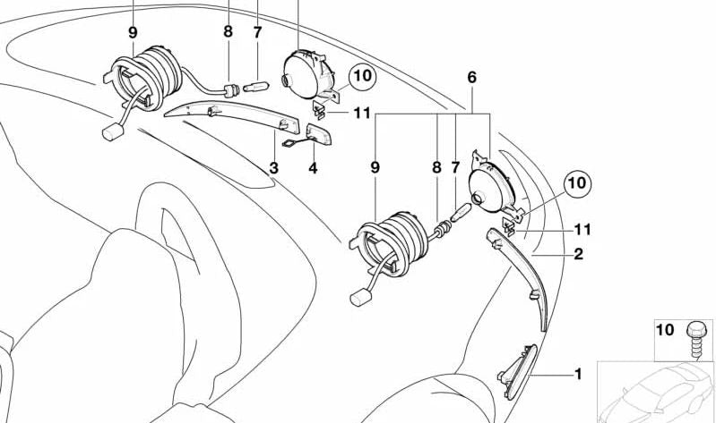 Portalámparas para BMW E52 (OEM 63248386032). Original BMW