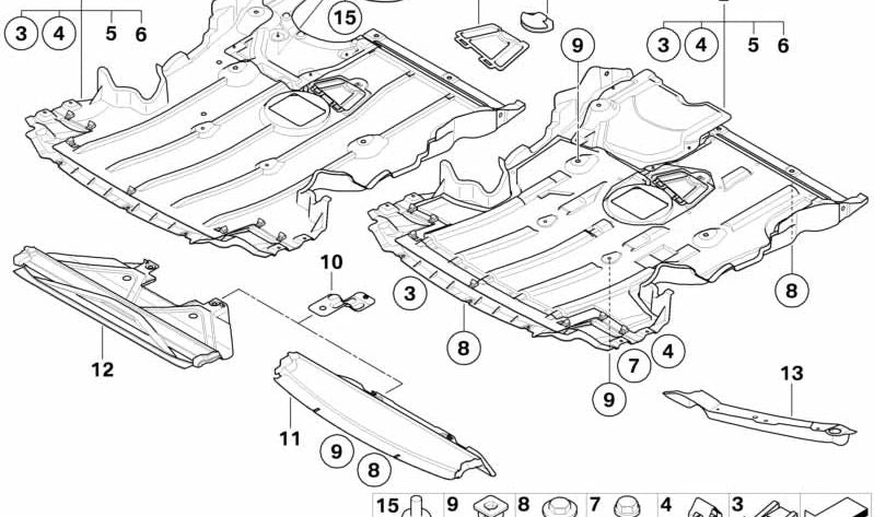 Deflector de aire delantero derecho para BMW E82, E88 (OEM 51758046128). Original BMW.