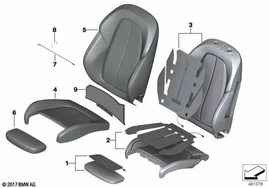 Funda de Asiento Deportivo Alcantara para BMW X2 F39 (OEM 52108073468). Original BMW.