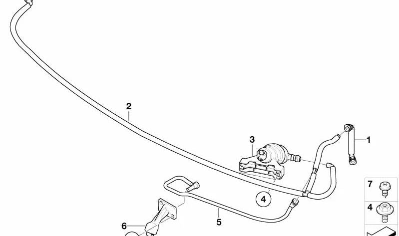 Hochdruckrohr für BMW E65, E66 (OEM 61677174598). Original BMW