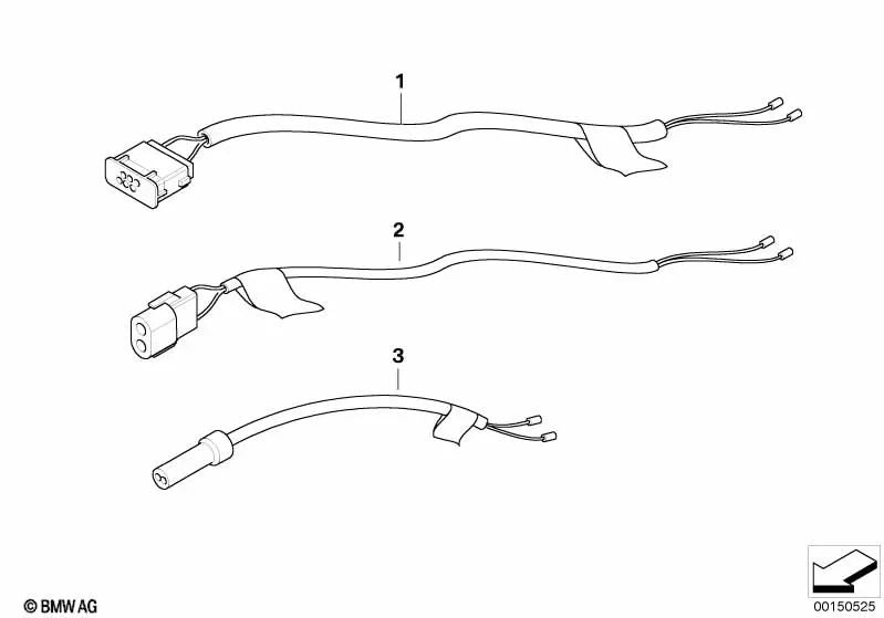 Juego de reparación sensor de altura trasero derecho para BMW Serie 5 E61 (OEM 61126988910). Original BMW