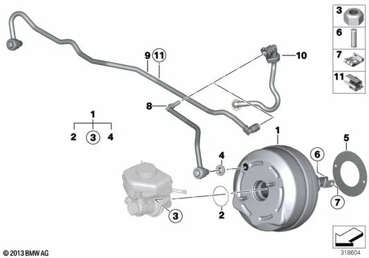 Servofreno para BMW F20, F21, F22, F23, F30, F31, F34, F32, F33, F36 (OEM 34336851099). Original BMW.