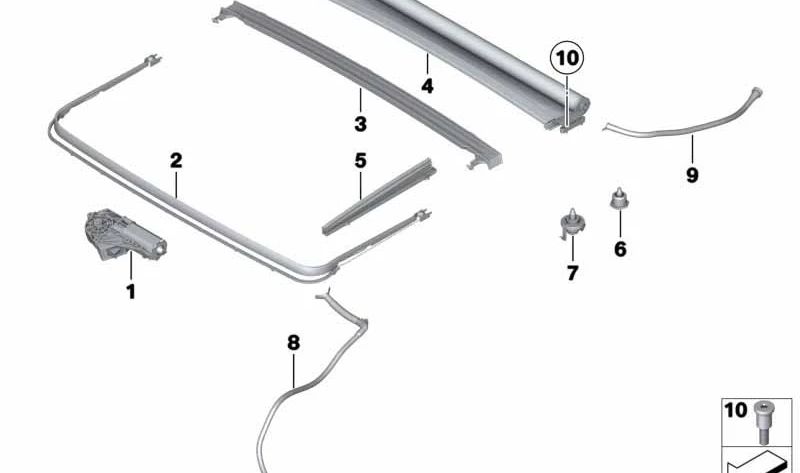 Wind deflector for BMW 5 Series F07, F07N (OEM 54107237595). Original BMW.