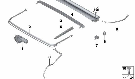 Wind deflector for BMW 5 Series F07, F07N (OEM 54107237595). Original BMW.