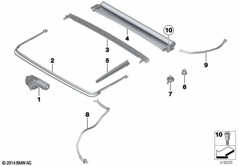 Active adjustment element for BMW 5 Series F07, F11 (OEM 54107237597). Original BMW.