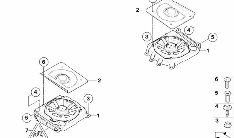 Rejilla izquierda para altavoz central (Central Bass) OEM 65136919359 para BMW Serie 5 E60, E61. Original BMW.