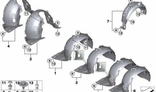 Rechte Innenfärbung OEM 51717353782 für BMW F45. Original BMW.