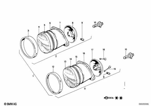 BOSCH H4-Scheinwerfer für BMW E46, F30, F80 (OEM 63121357143). Original BMW