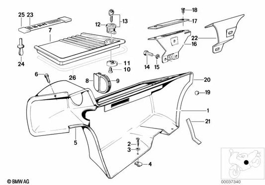 Bolsa lateral derecha para BMW para varios modelos/series de BMW (OEM 46631456048). Original BMW