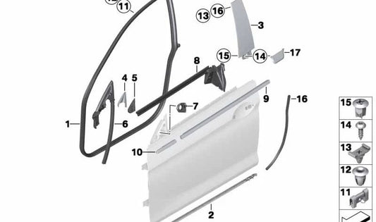 OEM 51767275296 Porta della porta di destra per BMW F06 (6 Great Coupé Series). BMW originale.