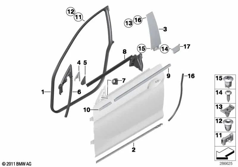 Front Right Door B Pillar Cover for BMW 6 Series F06 (OEM 51337453330). Original BMW.