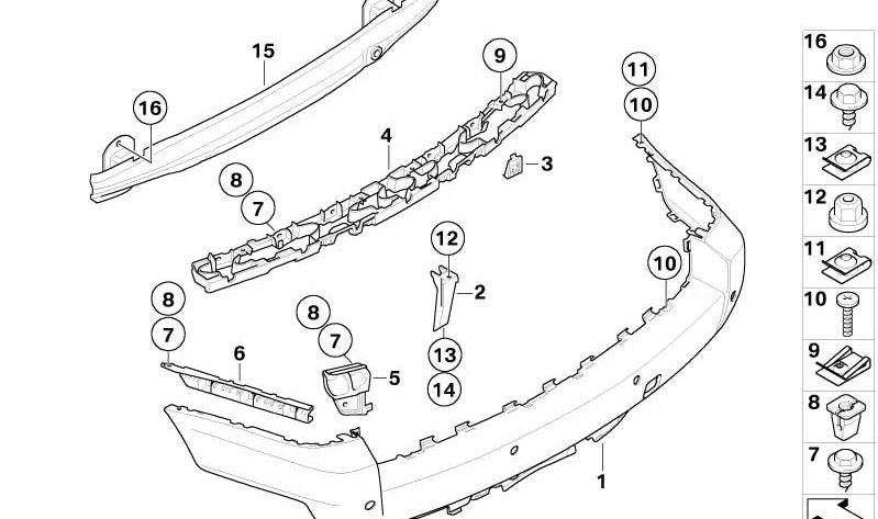 Stoßstangenhalterung hinten links für BMW X3 E83, E83N (OEM 51123414407). Original BMW