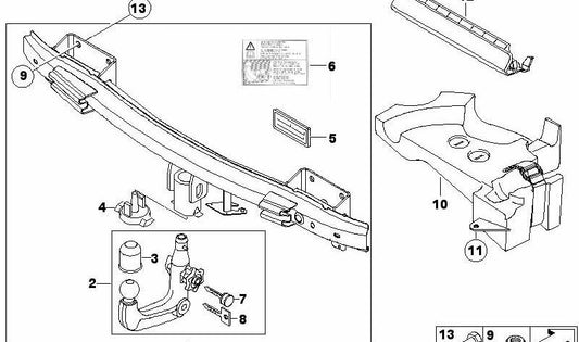 Etiqueta de advertencia OEM 71601094526 para BMW E81, E82, E87, E88, E65, E66. Original BMW