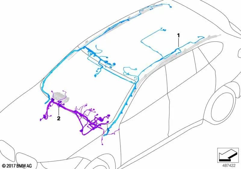 Airbag System Repair Cable for BMW F48, F48N, F39 (OEM 61129366591). Original BMW