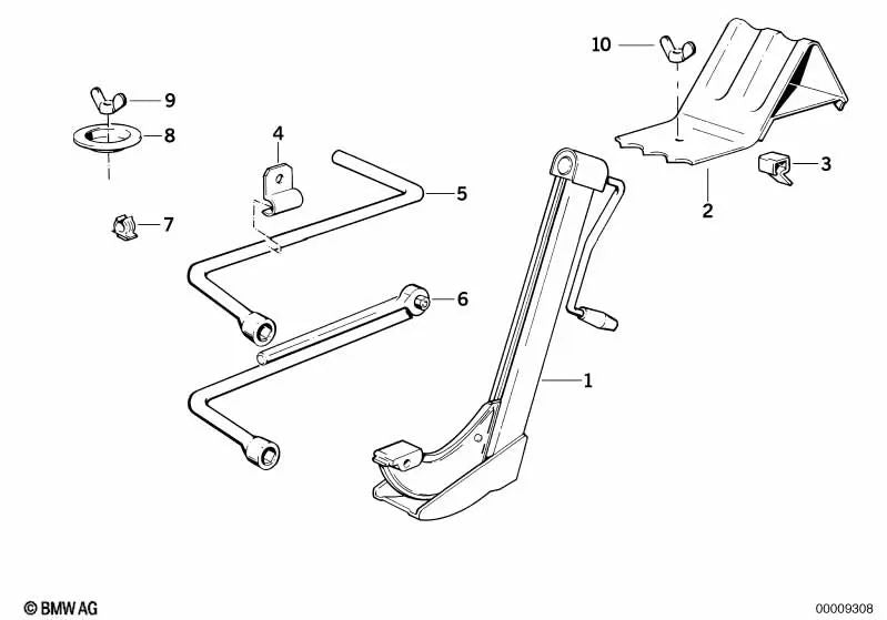 Soporte rueda de repuesto para BMW Serie 5 E12, E28, E34 Serie 6 E24 (OEM 71151116856). Original BMW