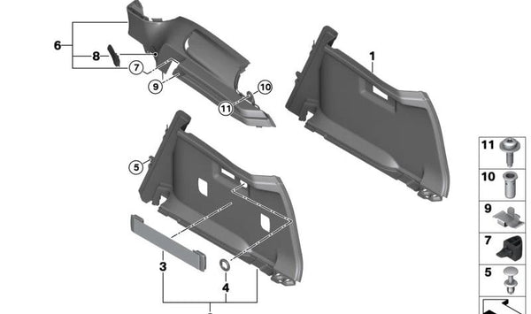 Revestimiento del maletero derecho para BMW i I01, I01N (OEM 51477314756). Original BMW