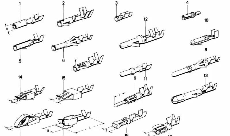 Conector redondo para BMW Serie 3 E21, E30, Serie 5 E12, E28, Serie 6 E24, Serie 7 E23 (OEM 61131368621). Original BMW