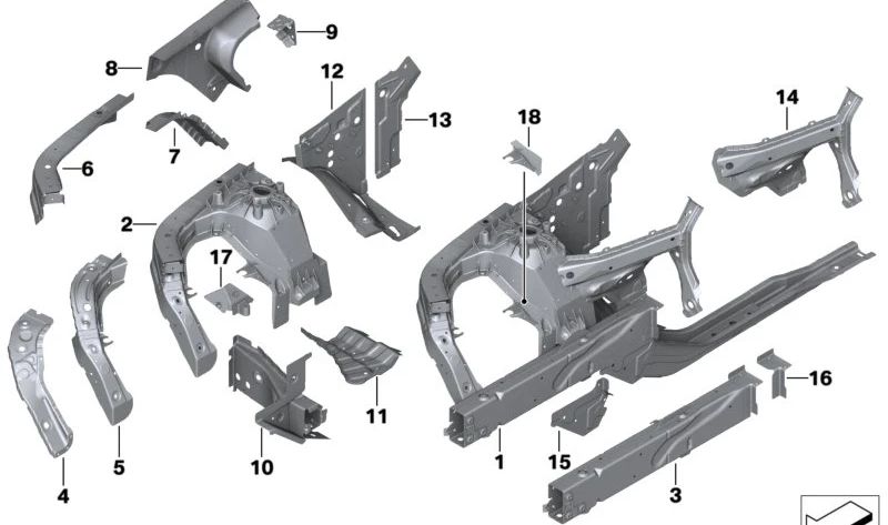 OEM RIGHT MOTOR SUPPORT 41007481010 FOR BMW G01, G08, F97, G45, G02, F98. Original BMW.