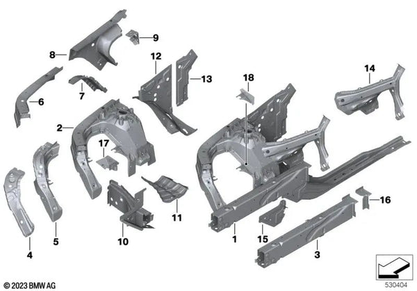 Conexión Soporte Motor Interior Derecho para BMW G42, G87, G20, G21, G28, G80, G81, G22, G23, G26, G82, G83, F97, G01, G08, F98, G02 (OEM 41118498936). Original BMW