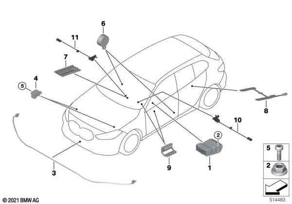 Unidad de control del airbag para BMW F40, F44 (OEM 65775A656C0). Original BMW