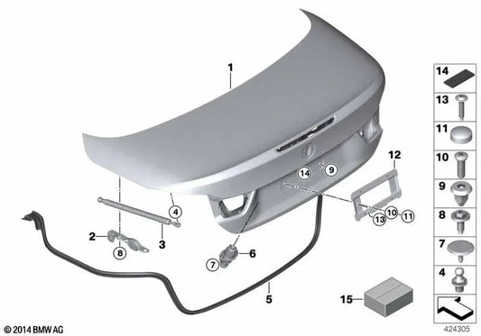 Heckklappendichtung für BMW F33, F33N, F83, F83N (OEM 51767404466). Original BMW