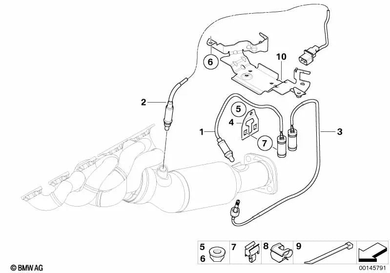 Sonda Lambda de Monitoreo para BMW E60, E61N, E63, E64 (OEM 11787836451). Original BMW.