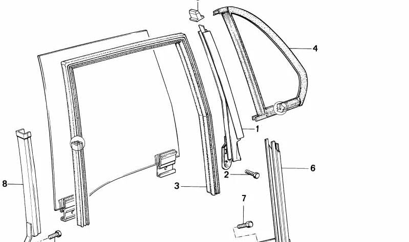 Guía trasera derecha para BMW Serie 3 E30 (OEM 51341906592). Original BMW