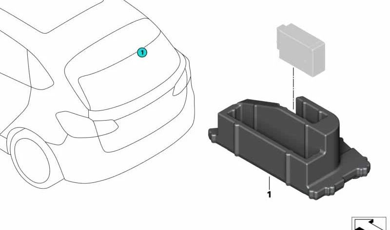 Soporte HKFM / LFE OEM 61357360957 para BMW F45, F46. Original BMW.