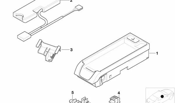 Soporte de conexión enchufable negro para BMW Serie 1 E87, F20, F52, Serie 3 E46, E90, Serie 5 E39, Serie 7 E38, X1 E84, X3 E83, X5 E53, Z4 E89, Z8 E52 (OEM 61138372276). Original BMW