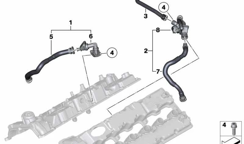 OEM 11158652292 motor ventilation tube for BMW F01, F02. Original BMW.