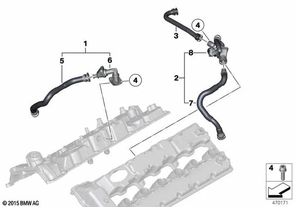 Válvula de ventilación del cárter para BMW Serie 7 F01, F01N, F02, F02N (OEM 11158692194). Original BMW.