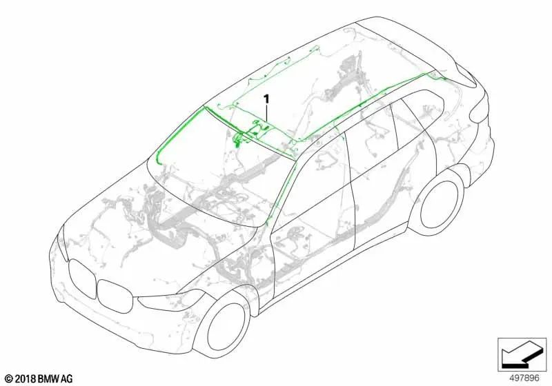 Faisceau de câble de plafond pour BMW X7 G07 (OEM 61128736331). BMW d'origine.