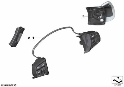 Rechts Zahnradhebel für BMW 5 F07 -Serie, F10, F11, F18; 6 F06 -Serie, F12, F13; 7 F01N -Serie, F02N (OEM 61319218400). Original BMW