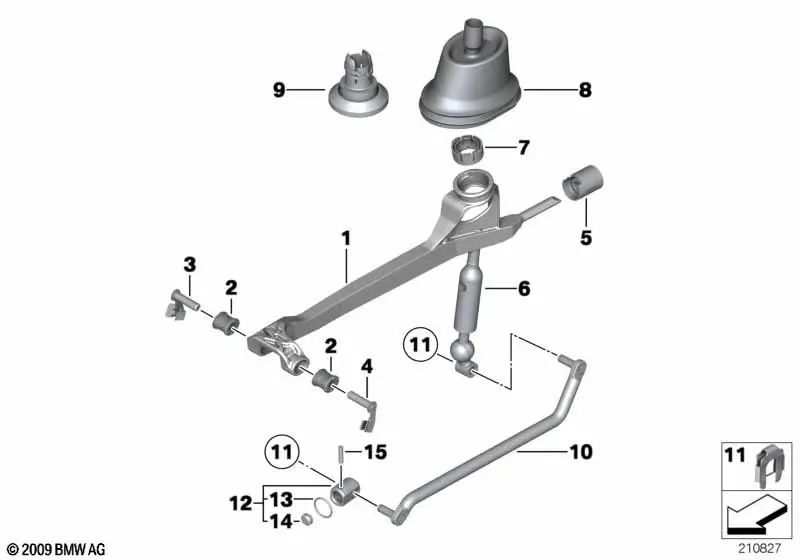 Schaltarm for BMW F10, F11 (OEM 25117592423). Genuine BMW