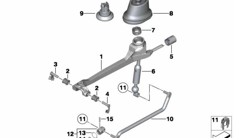 OEM change lever 25117564164 for BMW F10, F11. Original BMW.